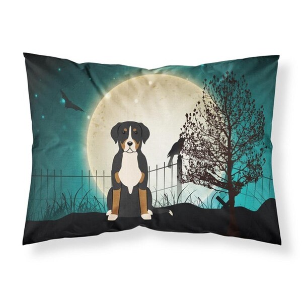 Micasa Halloween Scary Greater Swiss Mountain Dog Fabric Standard Pillowcase, 20.5 x 0.25 x 30 in. MI219383 - main